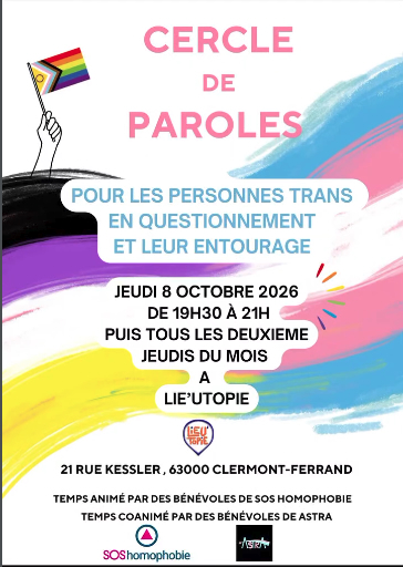 Cercle de parole pour les personnes trans, en quedtionnement et leur entourage