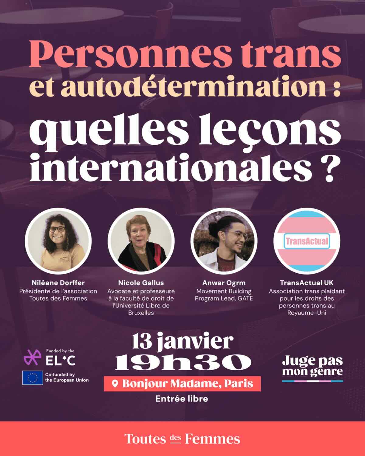 Cycle de conférences droits des personnes trans