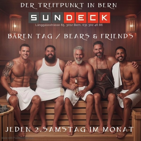 Sauna/cruising bears & friends