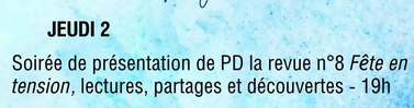 Soirée de présentation de PD la Revue